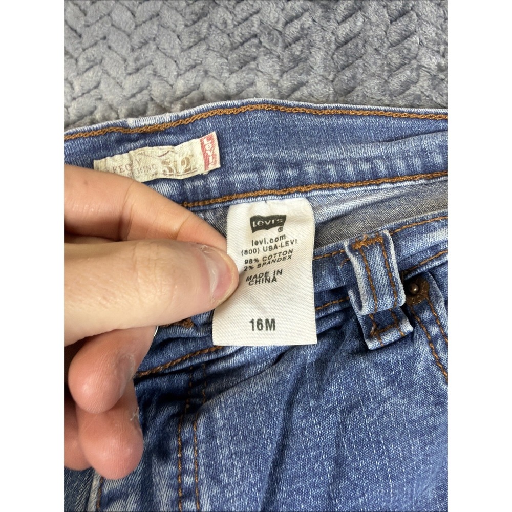 Levi's 512 Women's Classic Slim Stretch Tapered Leg Blue Denim Jeans Size 16M - Picture 8 of 15